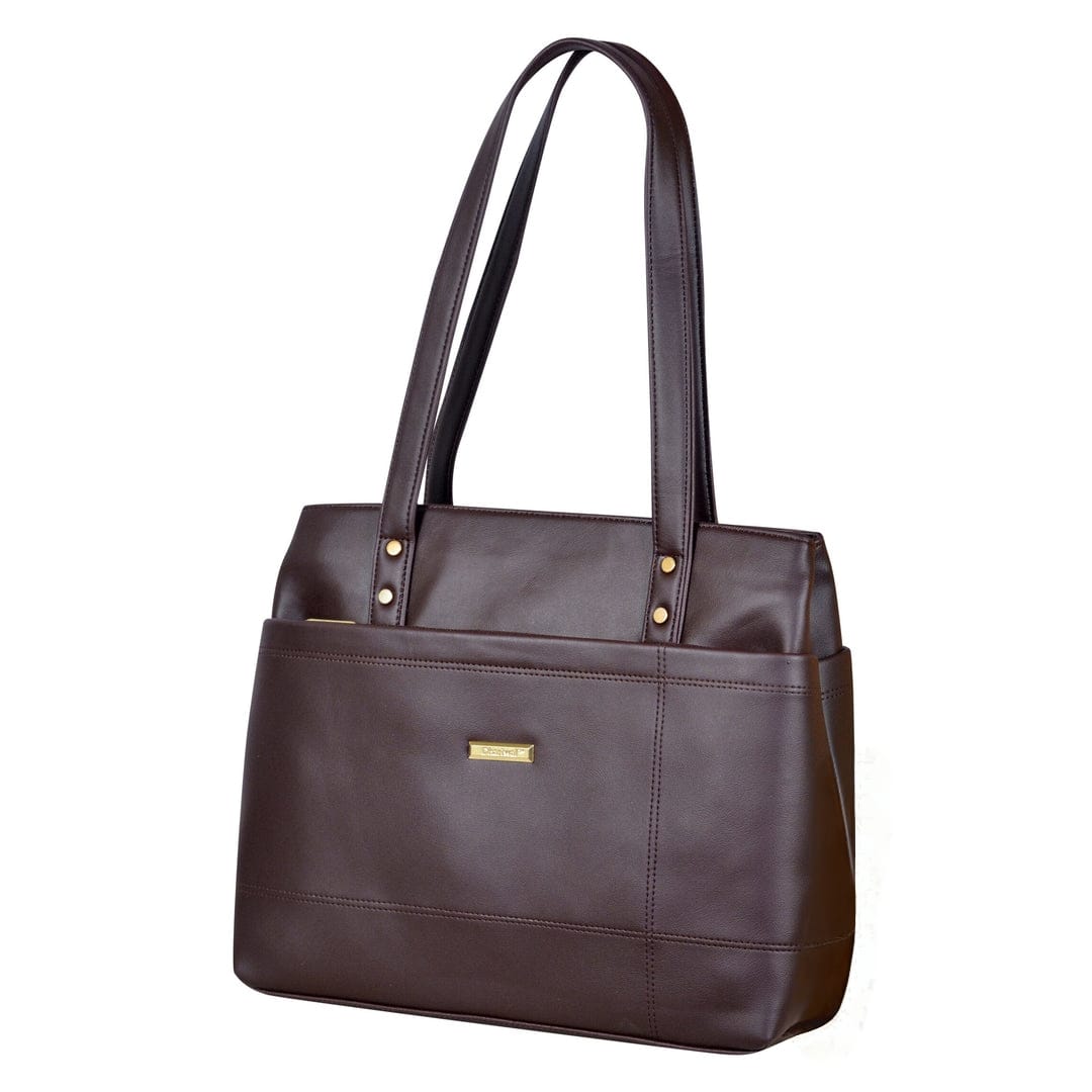 Dhariwal LAB-9915 Women’s Handbag | 3 Main Compartments, Side Zippers & Twin Handles | Premium PU Leather Bag