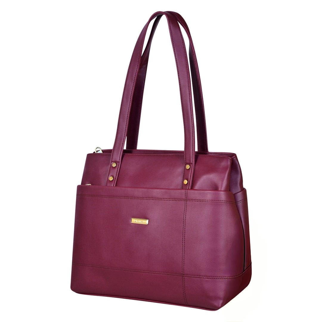 Dhariwal LAB-9915 Women’s Handbag | 3 Main Compartments, Side Zippers & Twin Handles | Premium PU Leather Bag
