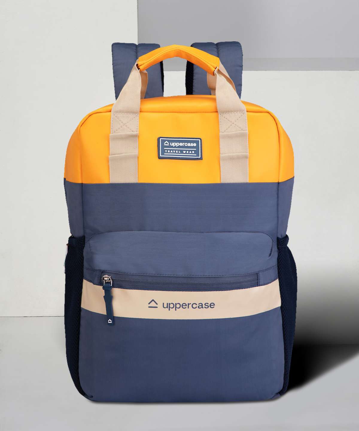 Uppercase Vegan Leather 14" Laptop Backpack Water Repellent College Bag 17L