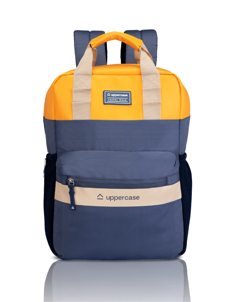 Uppercase Vegan Leather 14" Laptop Backpack Water Repellent College Bag 17L