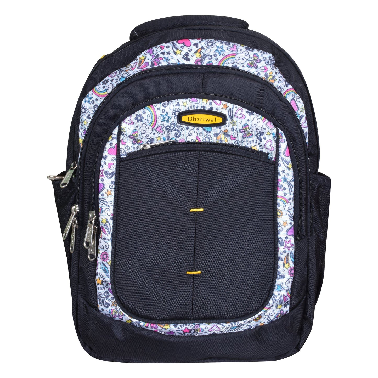 Dhariwal Dual Compartment Backpack with Rain Cover 41L BP-227 School Bags Mohanlal Jain (Dhariwal Bags) Black