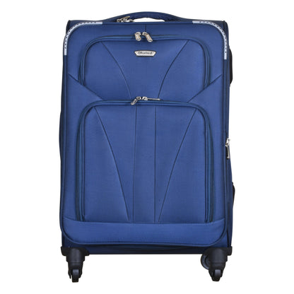 Dhariwal Expandable 4W Soft Sided Check-in Trolley Suitcase 24 inch/70 cms 86L SC-808 Suitcases Mohanlal Jain (Dhariwal Bags) Blue 
