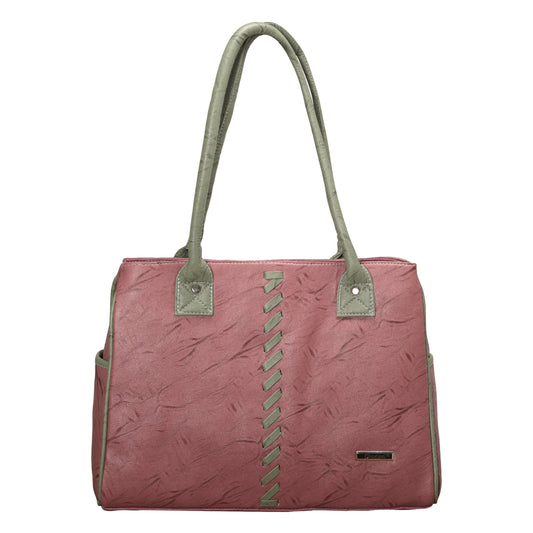 Dhariwal Foam Twin Handle Pink Ladies Handbag for Casual, Outdoor, Party, Kitty, Travel, College, Office, Shopping & Gifting Mohanlal Jain (Dhariwal Bags)