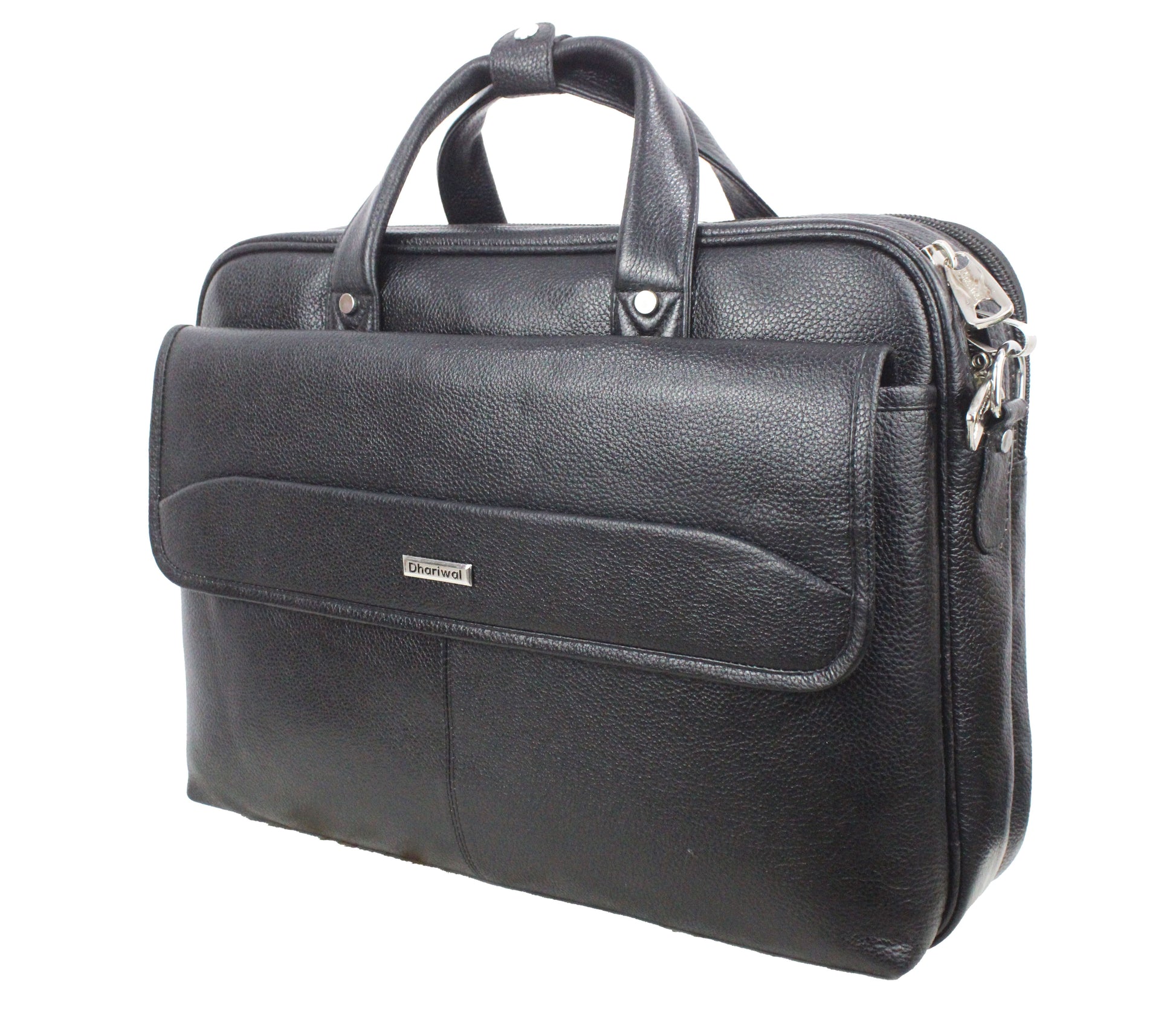 Dhariwal Genuine Leather Laptop Bag File Messenger Bag with Strap upto 17 Inch | Laptop Bag for Men EB-616 Executive Bags Dhariwal Bags