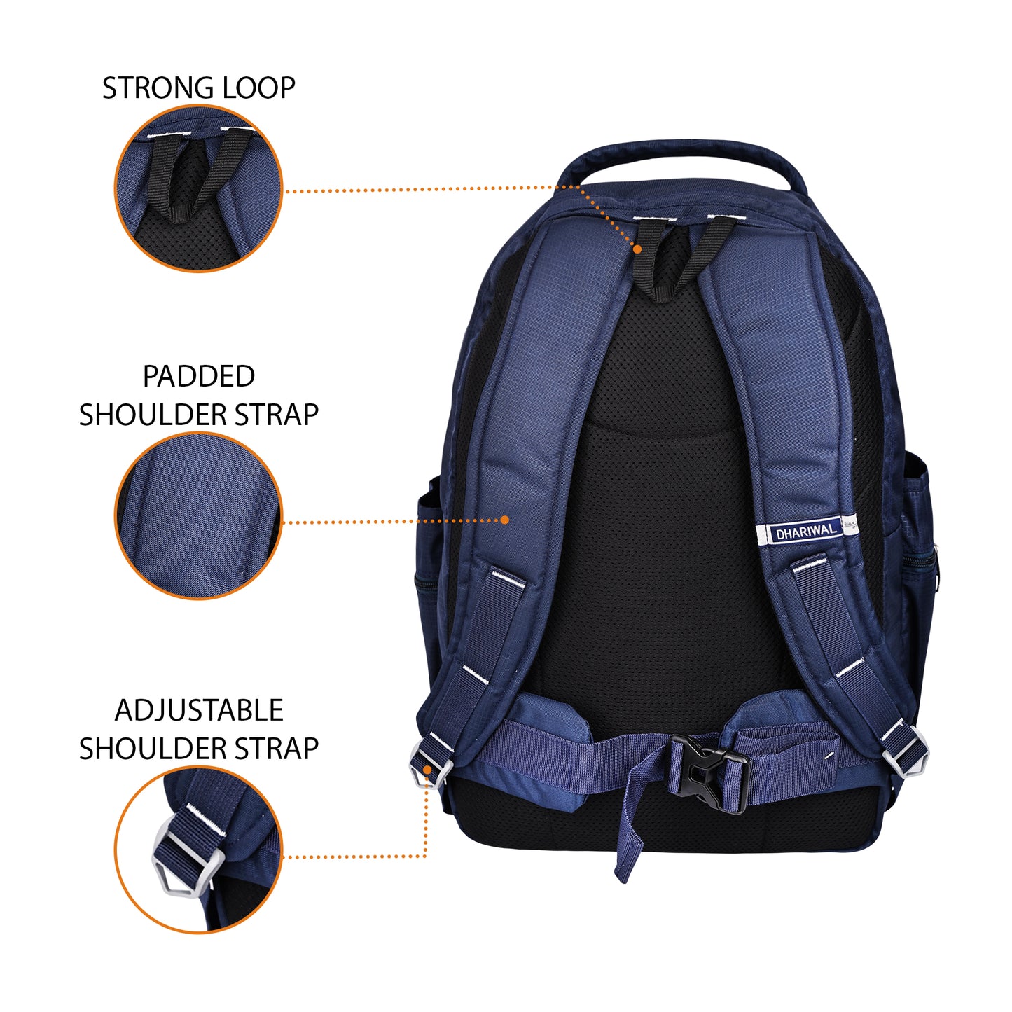 Dhariwal Unisex Laptop Backpack with USB Charging Port & Raincover- BP-108 49L