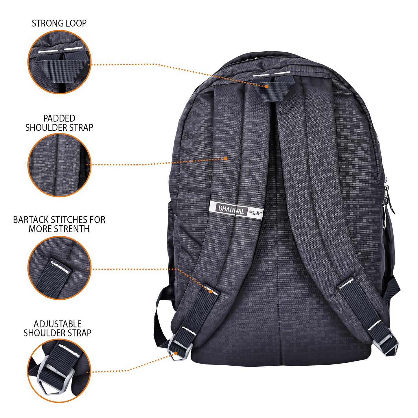 Dhariwal 46L BP-213  Unisex Large Backpack , Strong & Lightweight | Water-Resistant