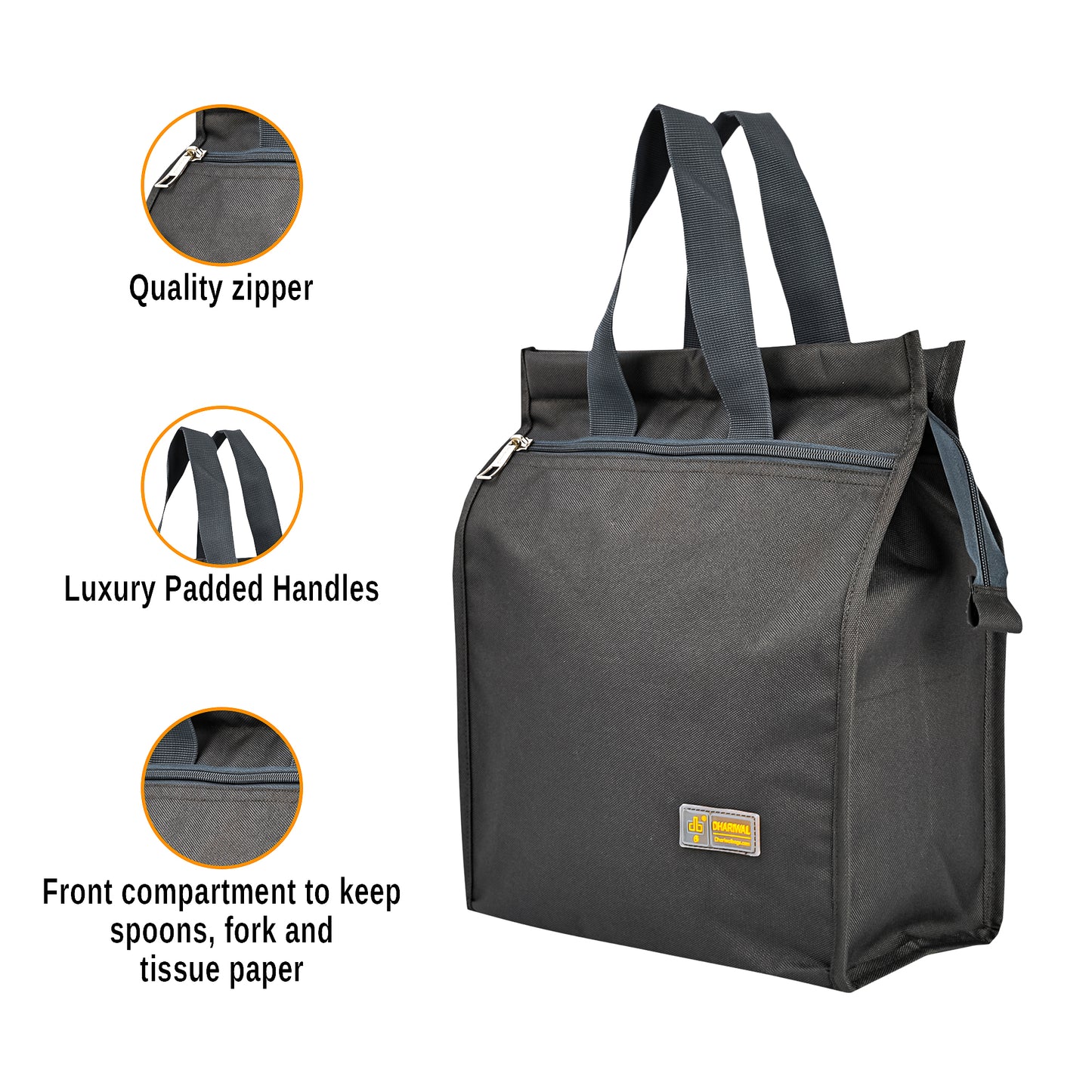 थाली नंबर 6 टिफिन बैग 16 इंच x 13 इंच x 6 इंच टीबी-405 - रेलवे रनिंग स्टाफ - अतिरिक्त बड़ा 