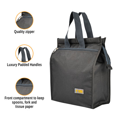 थाली नंबर 6 टिफिन बैग 16 इंच x 13 इंच x 6 इंच टीबी-405 - रेलवे रनिंग स्टाफ - अतिरिक्त बड़ा 