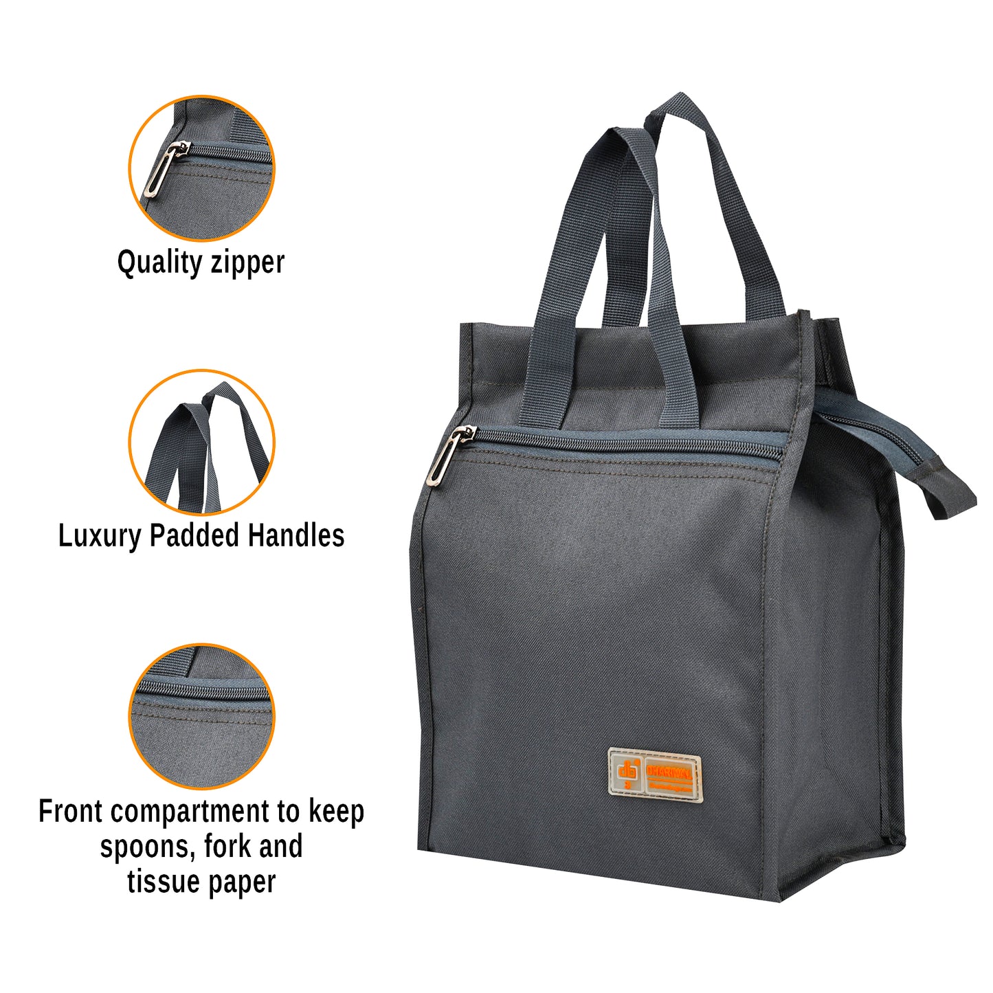 थैली नंबर 3 टिफिन बैग 13in x 9in x 6in TB-402 - छोटा 