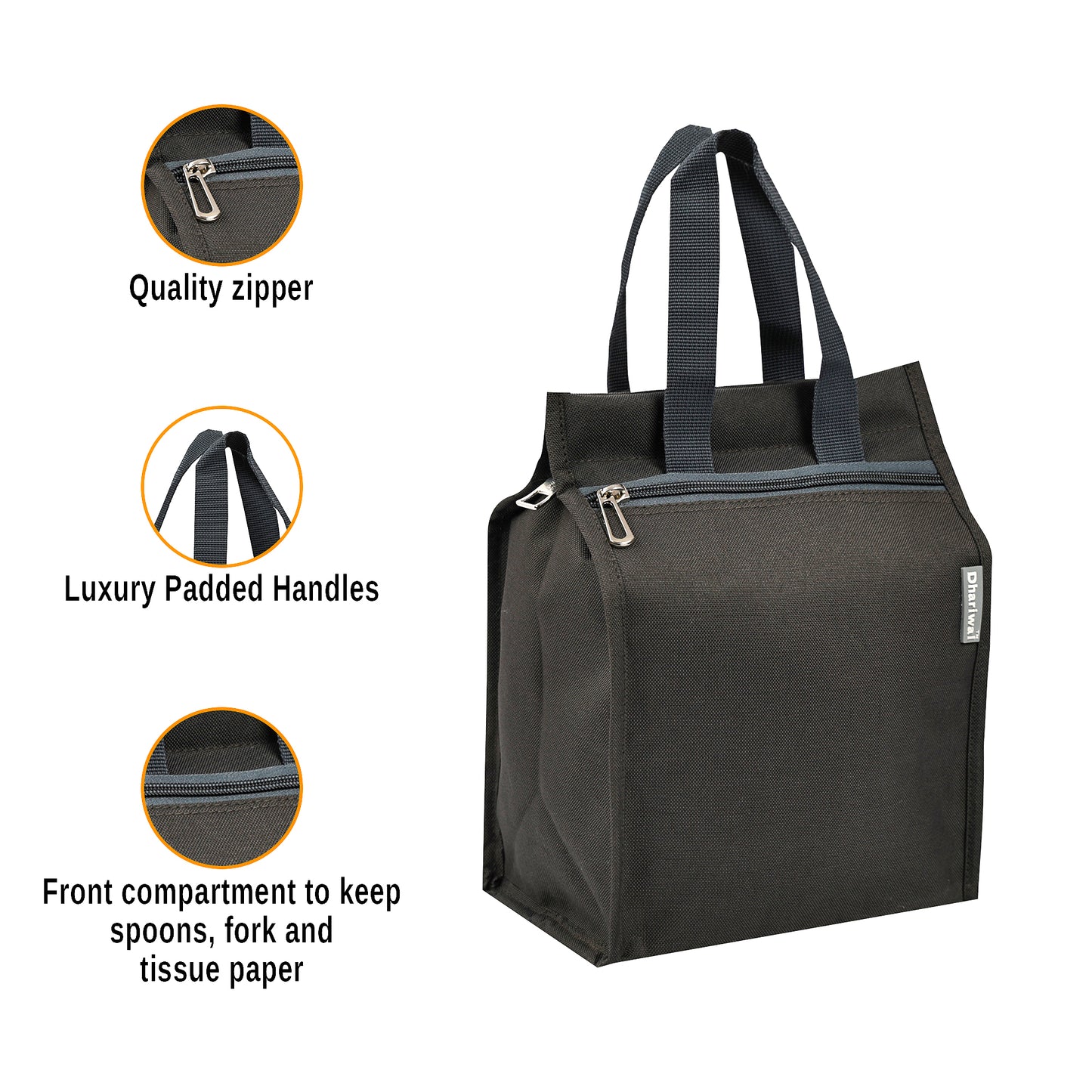 थैली नंबर 2 टिफिन बैग 11in x 8in x 6in TB-401 - अतिरिक्त छोटा