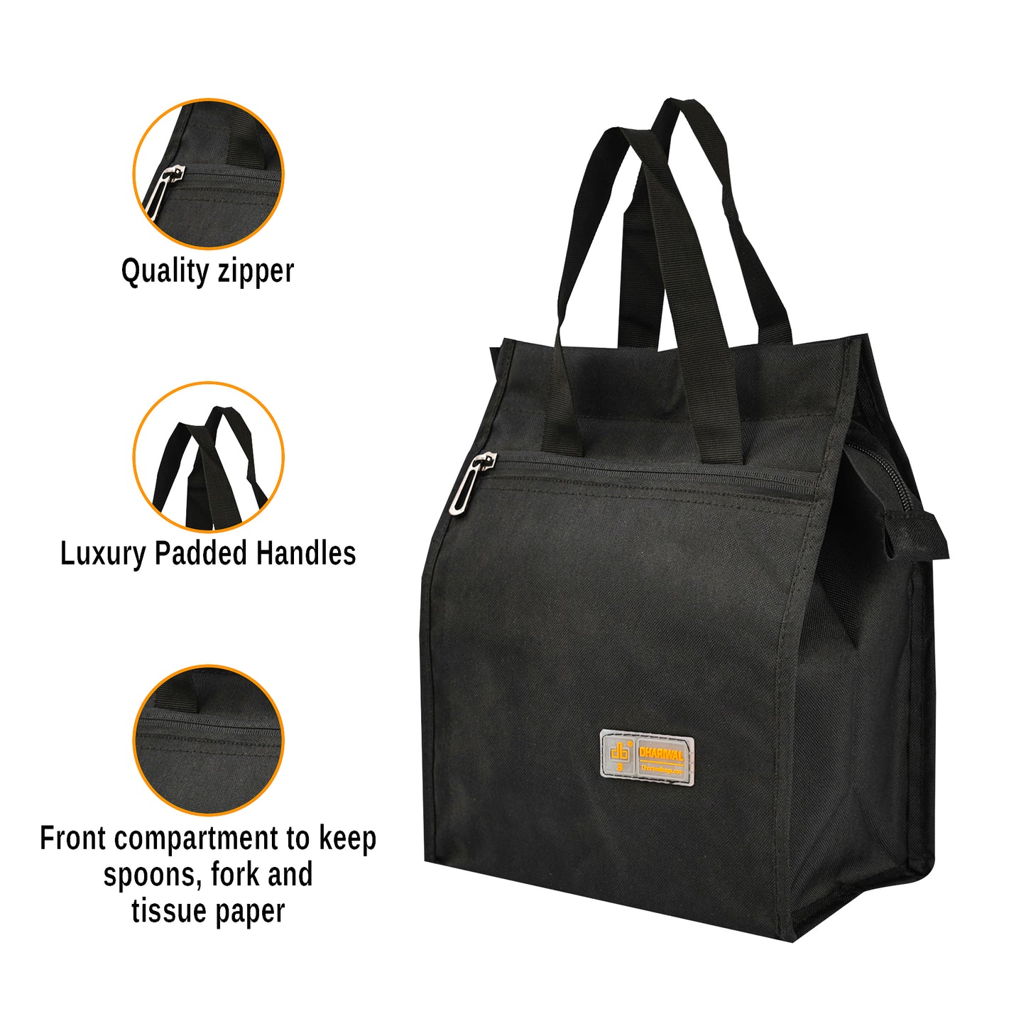 थैली नंबर 3 टिफिन बैग 13in x 9in x 6in TB-402 - छोटा 