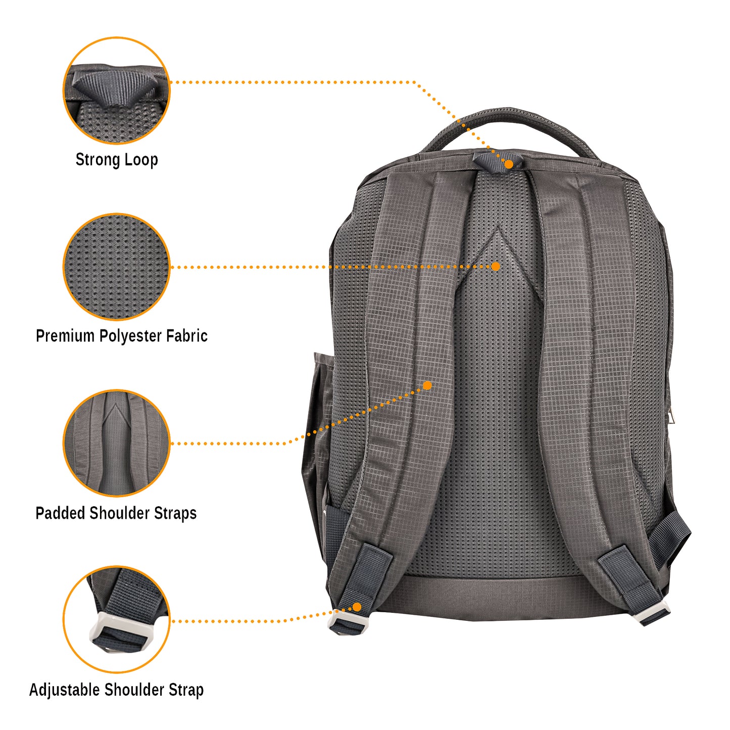 Dhariwal Unisex Dual Compartment Laptop Backpack With Back Air Flow Cushion 18L LB-109