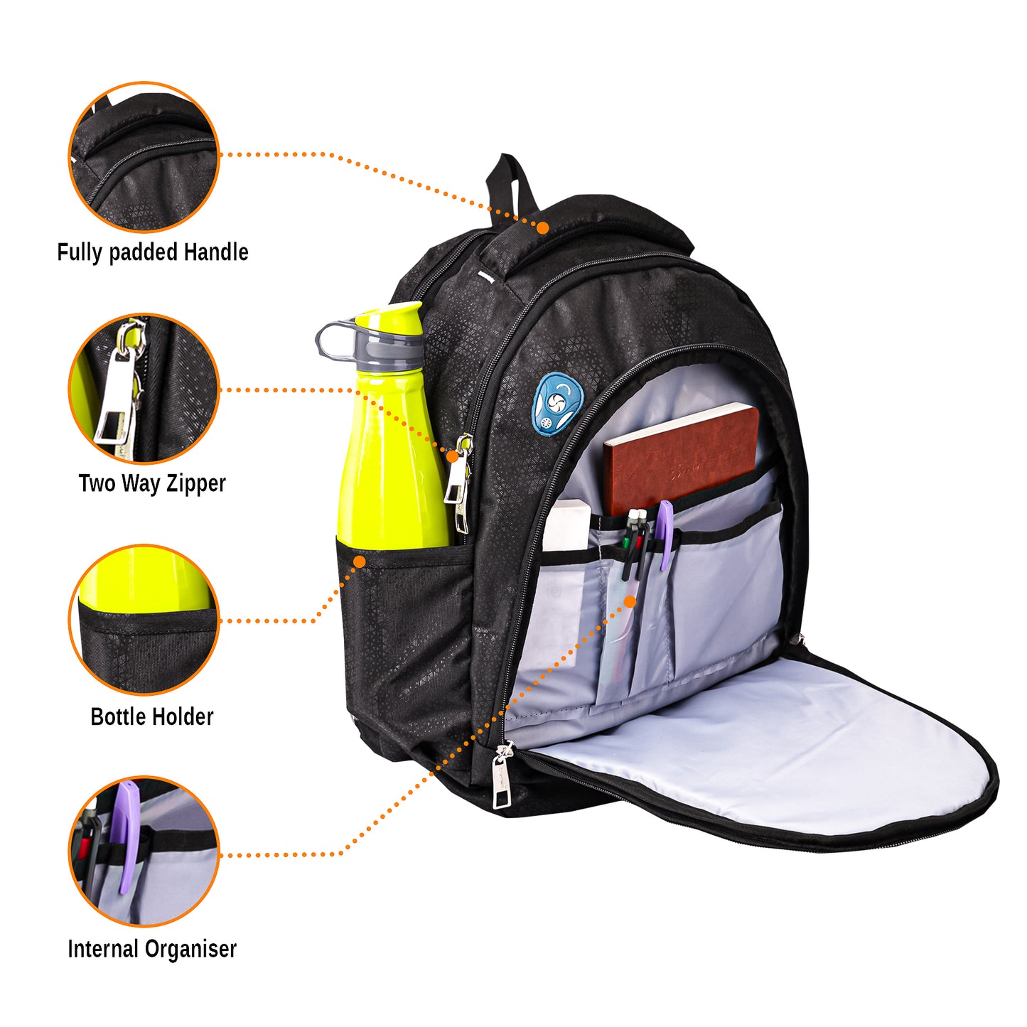 Dhariwal 27L BP-208 Unisex Backpack| Strong & Lightweight | Laptop compartment