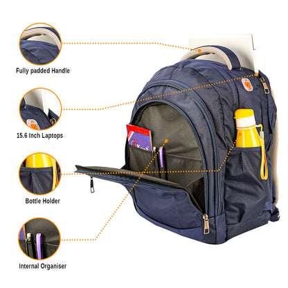 Dhariwal 40L LB-103  Unisex Backpack With Rain Cover & Laptop compartment |Strong & Lightweight