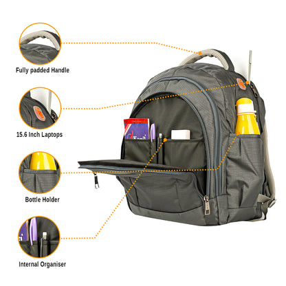 Dhariwal 40L LB-103  Unisex Backpack With Rain Cover & Laptop compartment |Strong & Lightweight