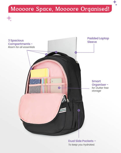 Genie Petalis  Laptop Backpack For Girls |19 Inch - 40 L