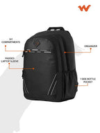 Wildcraft Dark Edition 45L Pro Laptop Backpack-Black