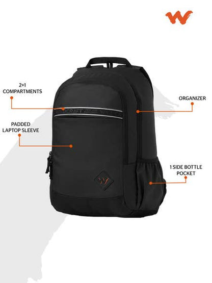 Wildcraft Dark Edition 30L Pro Laptop Backpack-Black