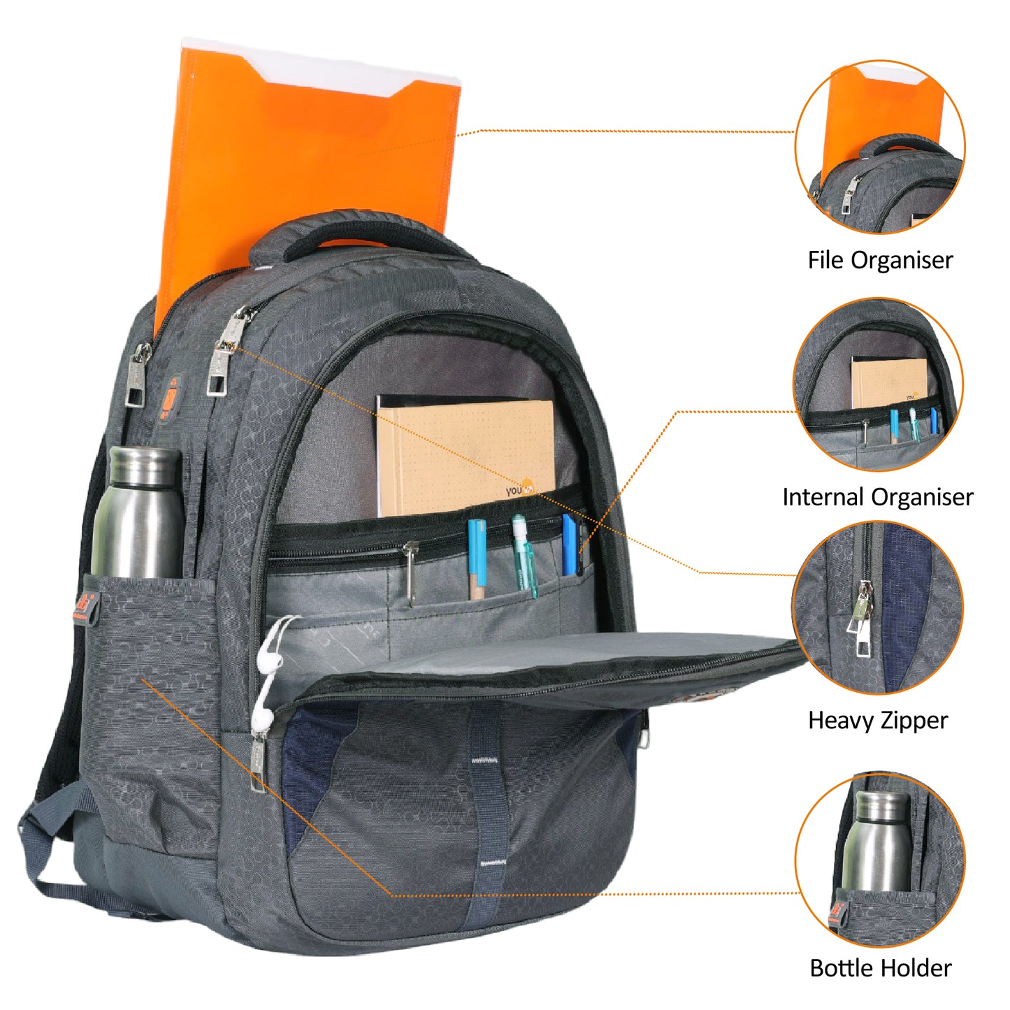 Dhariwal Backpack for Men & Women | Office, Travel, School, College bag| 34L BP-223