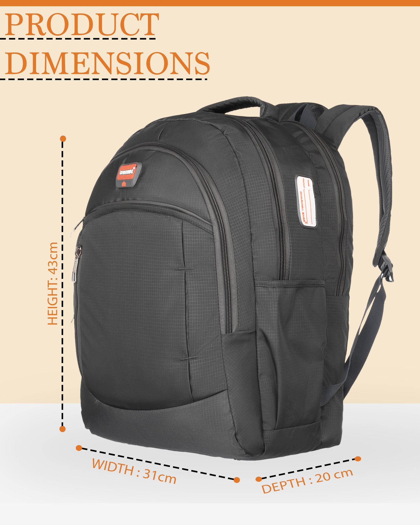 Dhariwal Backpack for Men & Women | Office, Travel, School, College bag| 35L BP-240