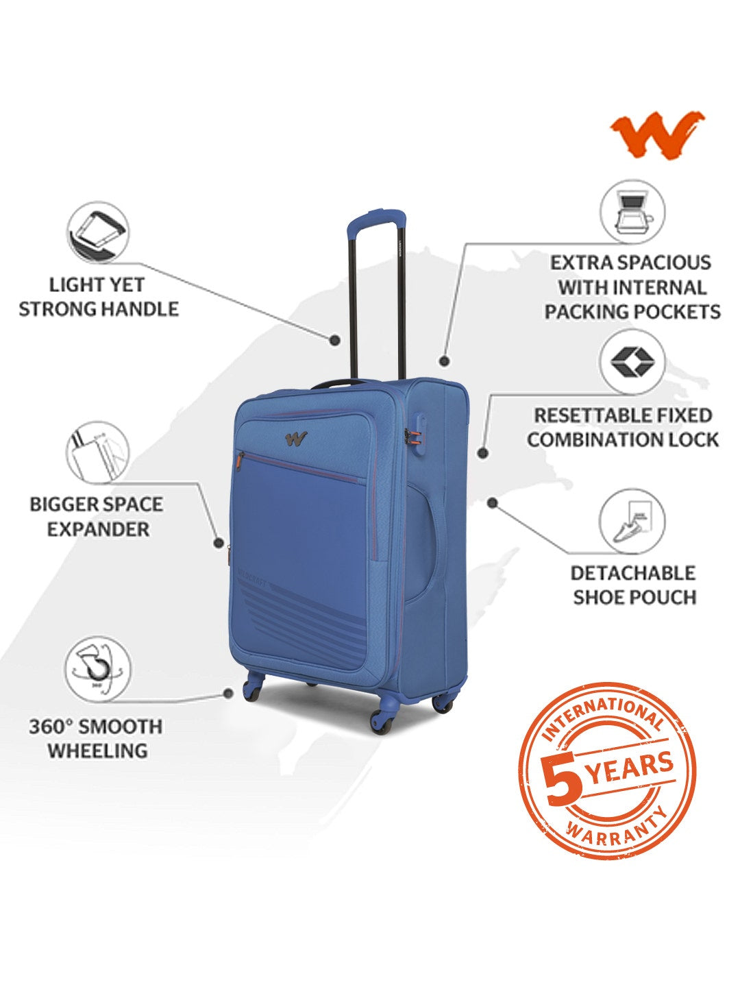 Wildcraft Crux Soft Trolley Suitcase (12839)