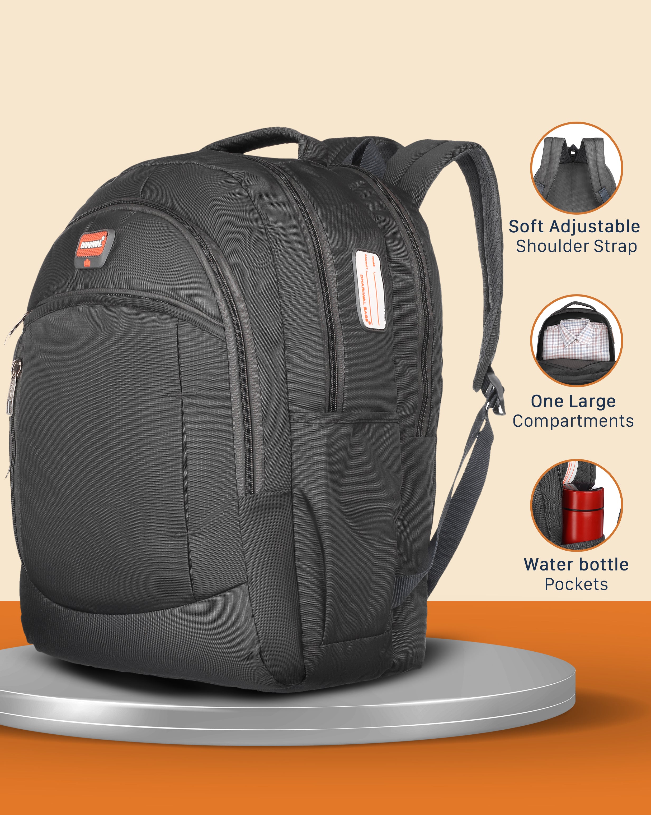 Dhariwal Backpack for Men & Women | Office, Travel, School, College bag| 35L BP-240