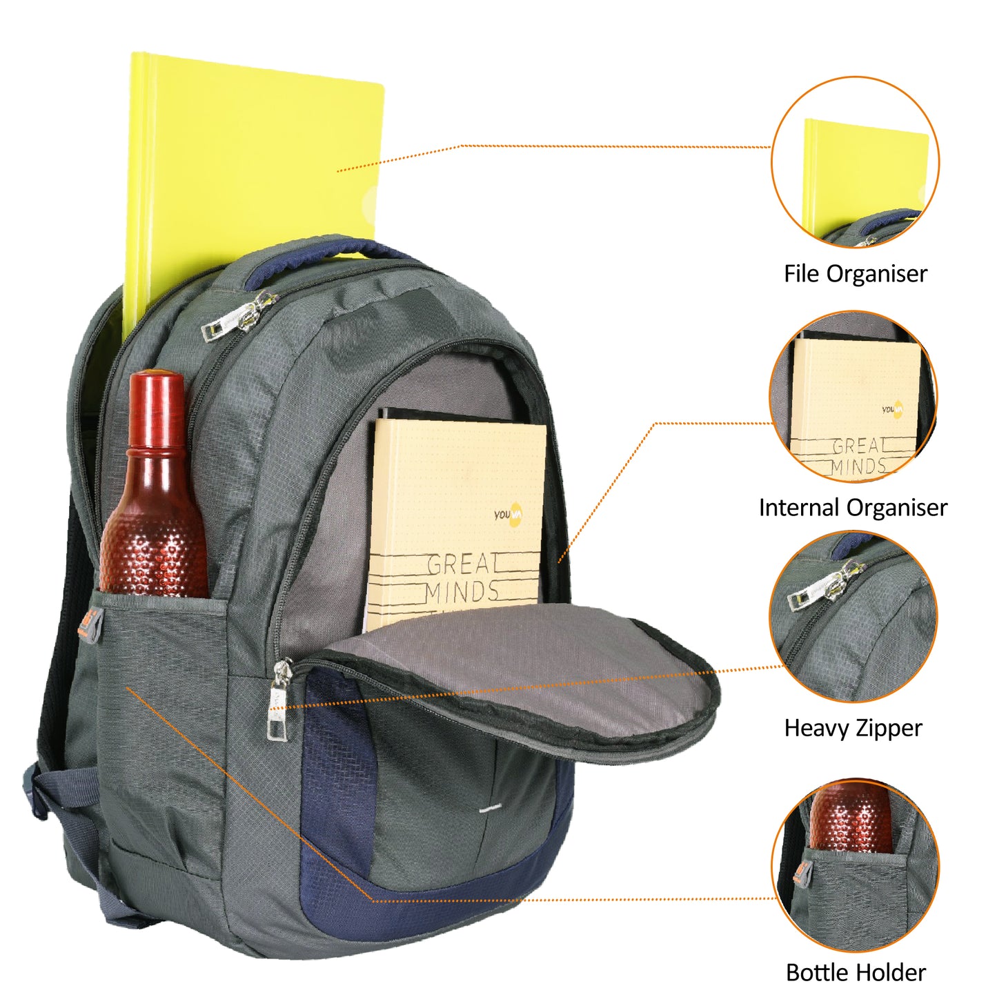 Dhariwal Backpack for Men & Women | Office, Travel, School, College bag| 37L BP -306