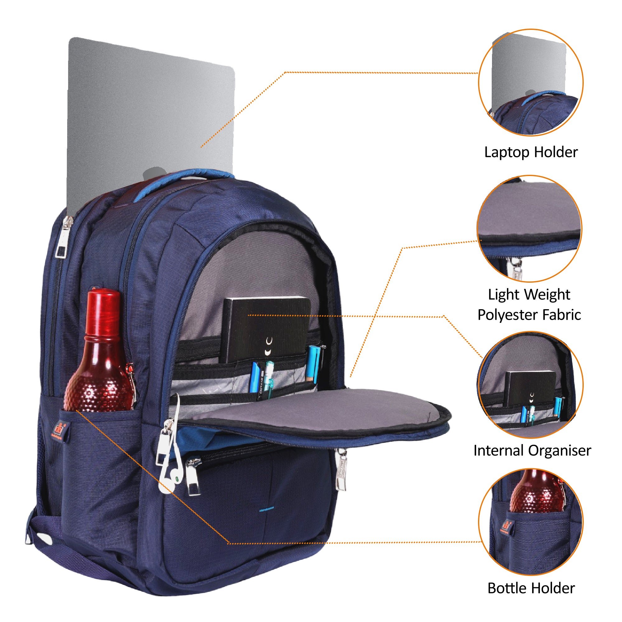 Dhariwal 36 L BP-110 Unisex Backpack | Strong & Lightweight | Laptop compartment