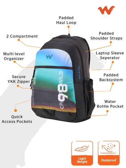 Wildcraft Stylish Polyester Unisex Backpack | Atlas 35 Plus