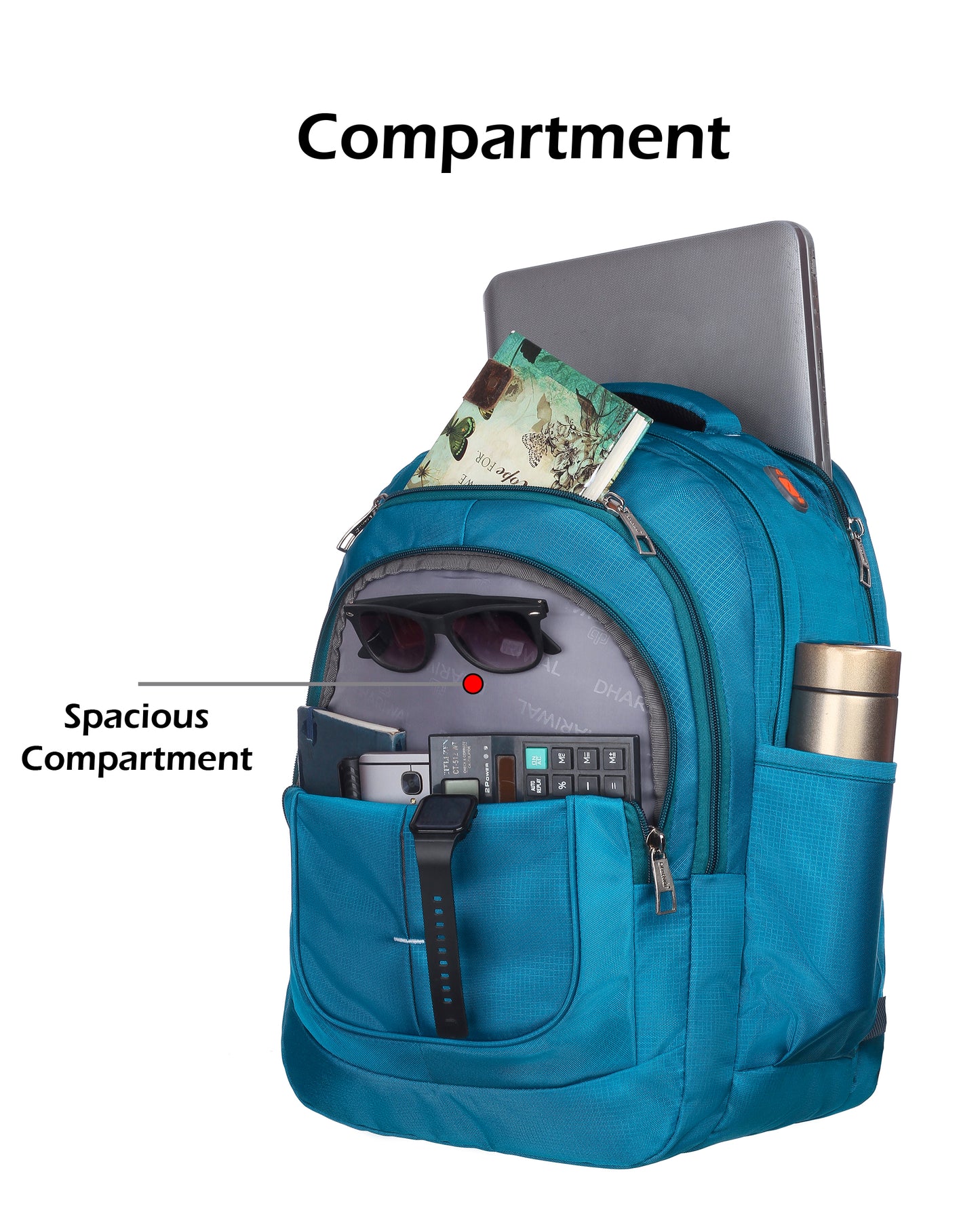 धारीवाल डुअल कम्पार्टमेंट बैकपैक रेन कवर के साथ 41L BP-227