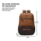 Gear Quantum 3 18"/29L Antitheft Large Faux Leather Laptop backpack with Raincover /Travel /College Bag For Men/Women