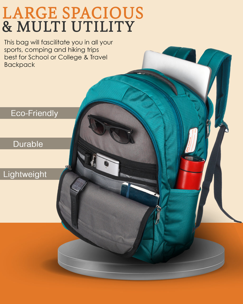 Dhariwal Backpack for Men & Women | Office, Travel, School, College bag| 35L BP-240