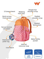 Wildcraft Wiki Stylish Unisex Backpack Girl 1  (21.5 Litre, Orange)