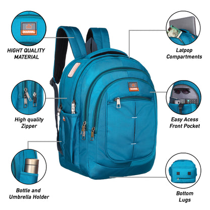 धारीवाल डुअल कम्पार्टमेंट बैकपैक रेन कवर के साथ 41L BP-227