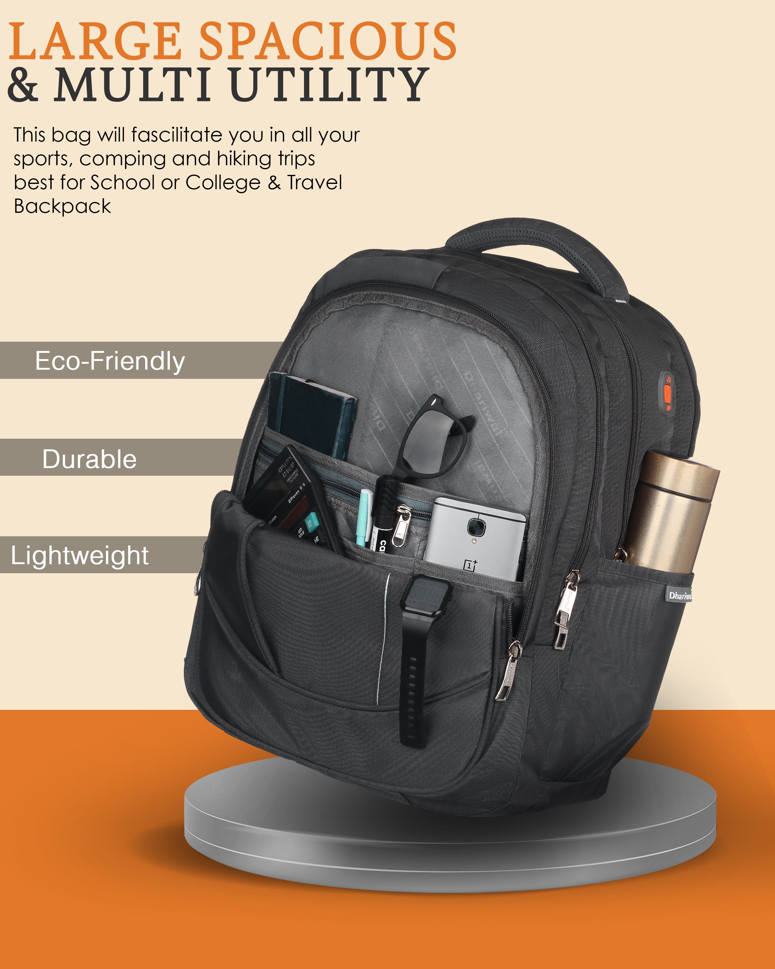 Dhariwal 45 L BP-230 Travel/School/College/Office/Running Staff Bag For Men & Women