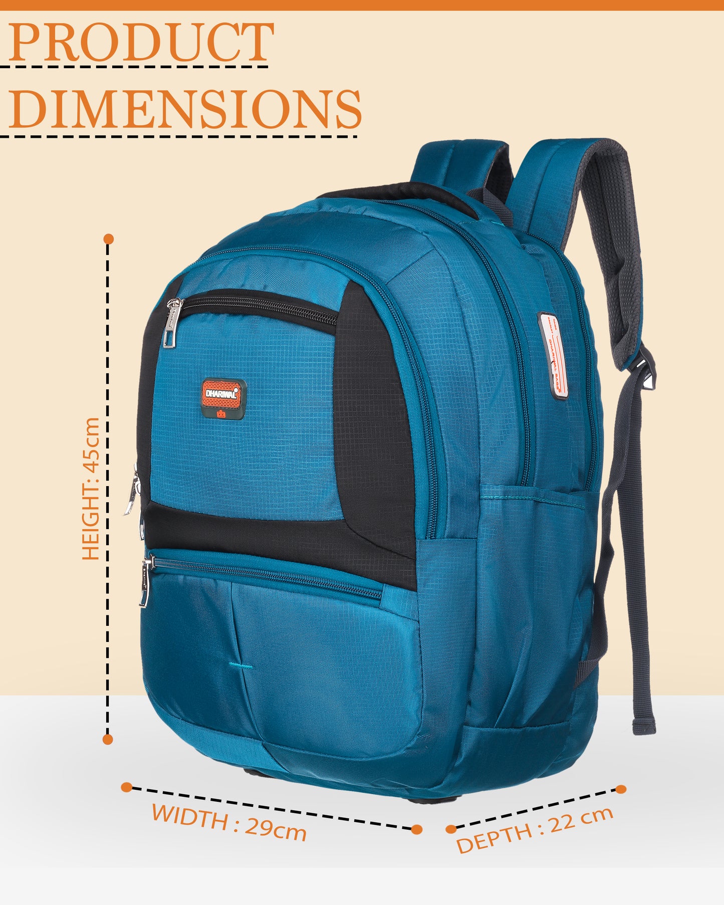 Dhariwal Unisex Dual Compartment Laptop Backpack 36Ltr LB-110