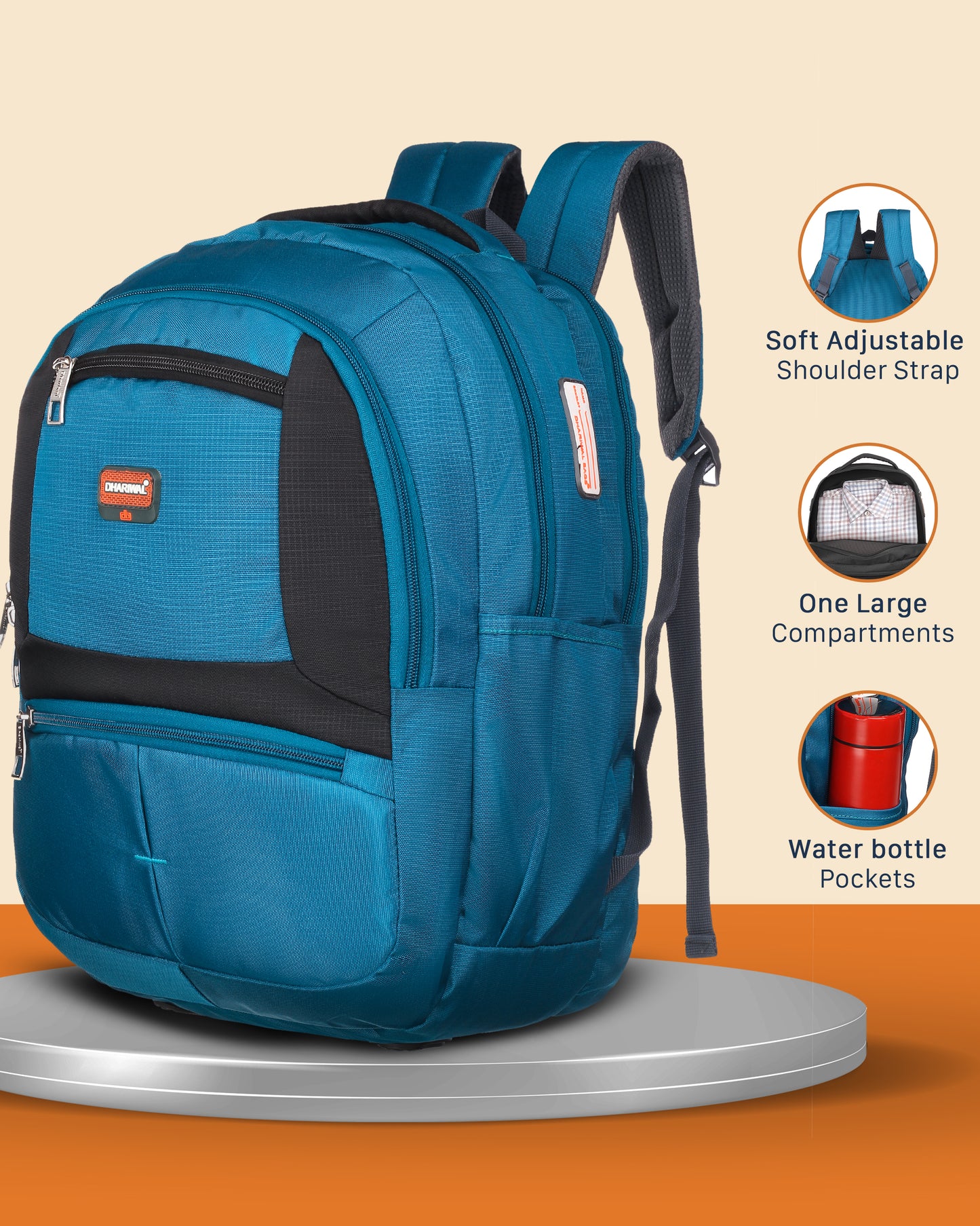 Dhariwal Unisex Dual Compartment Laptop Backpack 36Ltr LB-110