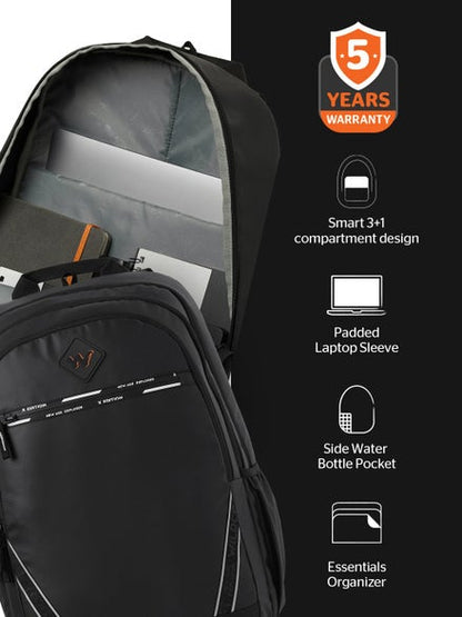 Wildcraft Dark Edition 45L Pro Laptop Backpack-Black