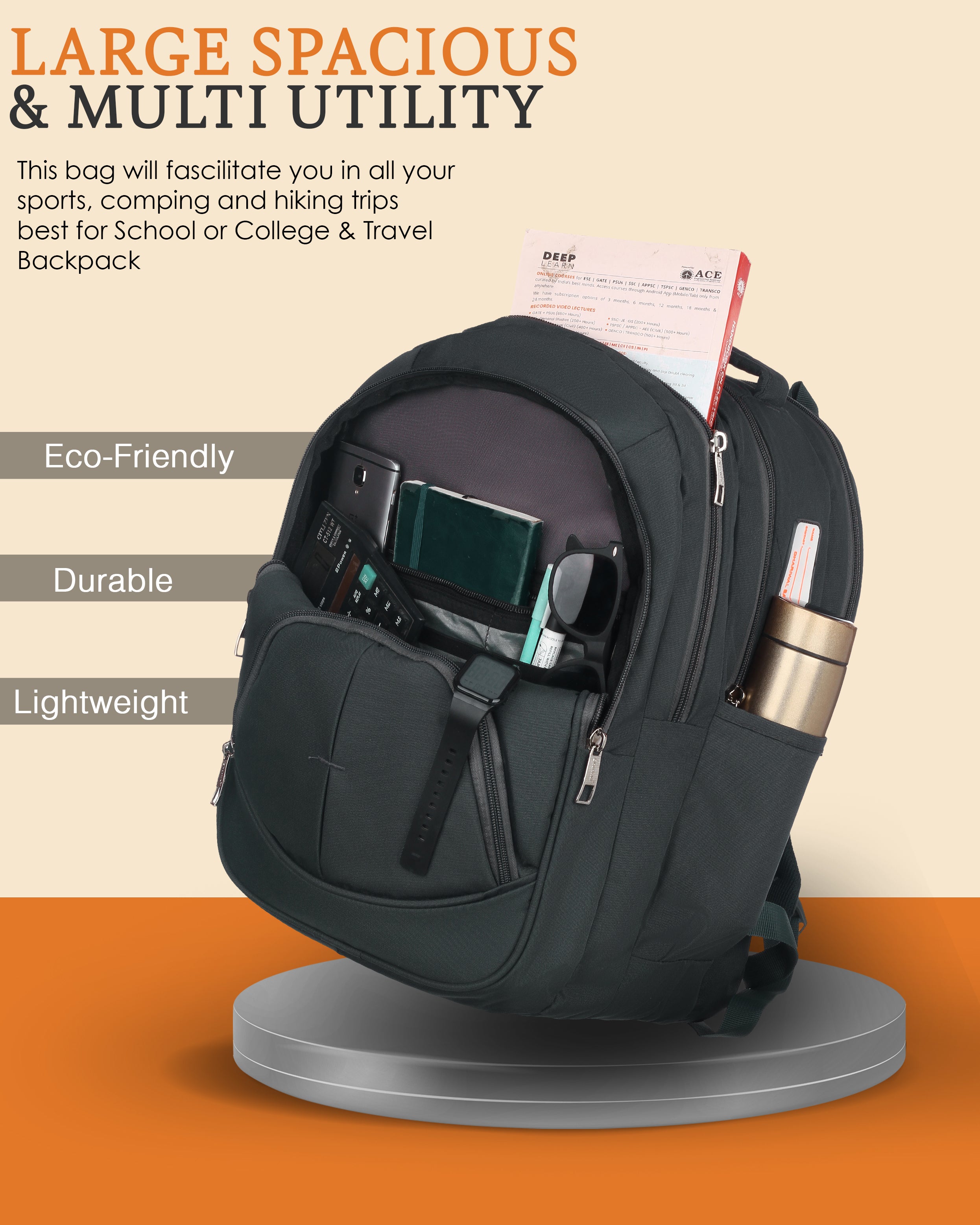 Dhariwal 44L BP -247  Unisex Backpack  Strong & Lightweight | Water-Resistant