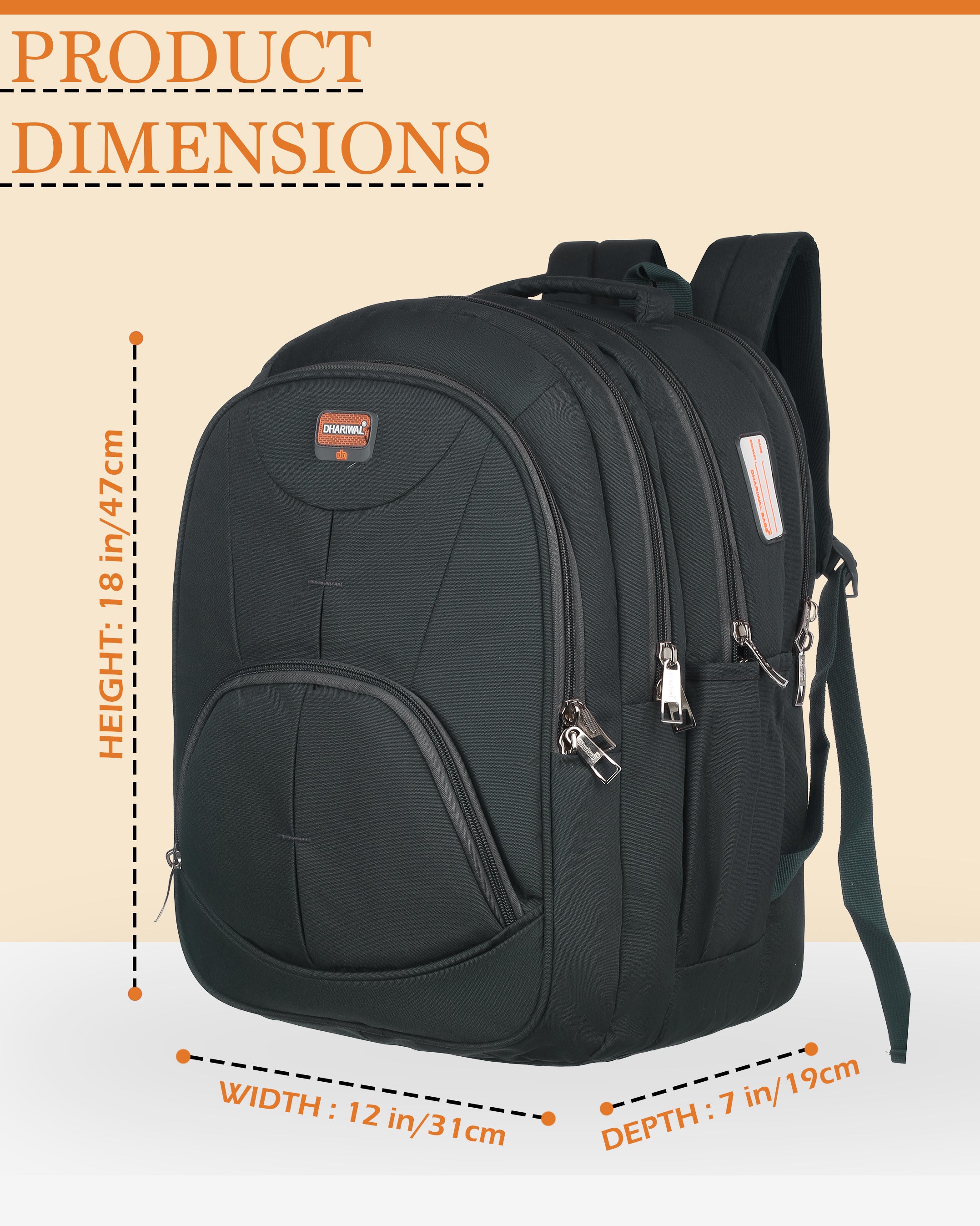 Dhariwal 44L BP -247  Unisex Backpack  Strong & Lightweight | Water-Resistant