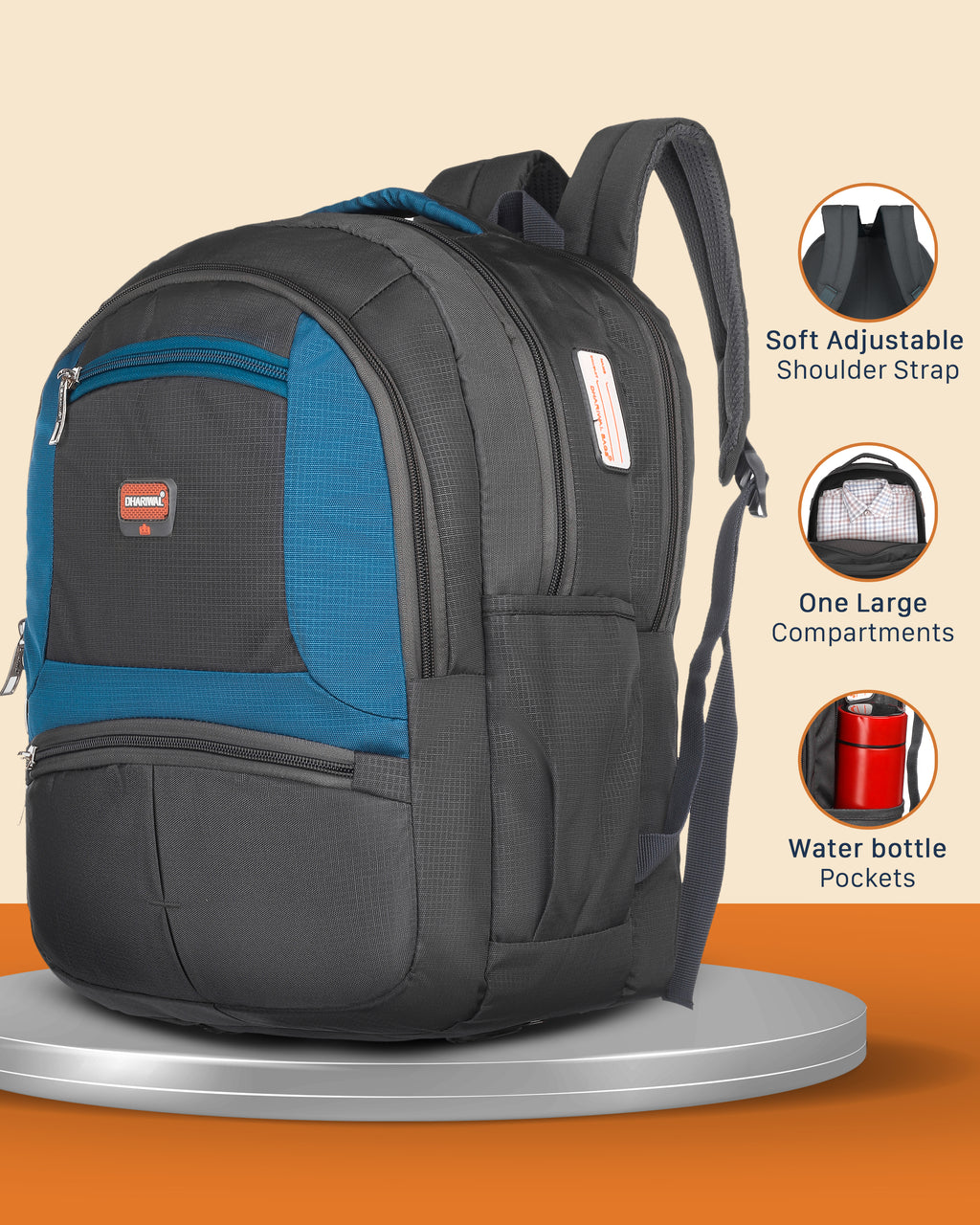 Dhariwal 36 L BP-110 Unisex Backpack | Strong & Lightweight | Laptop compartment