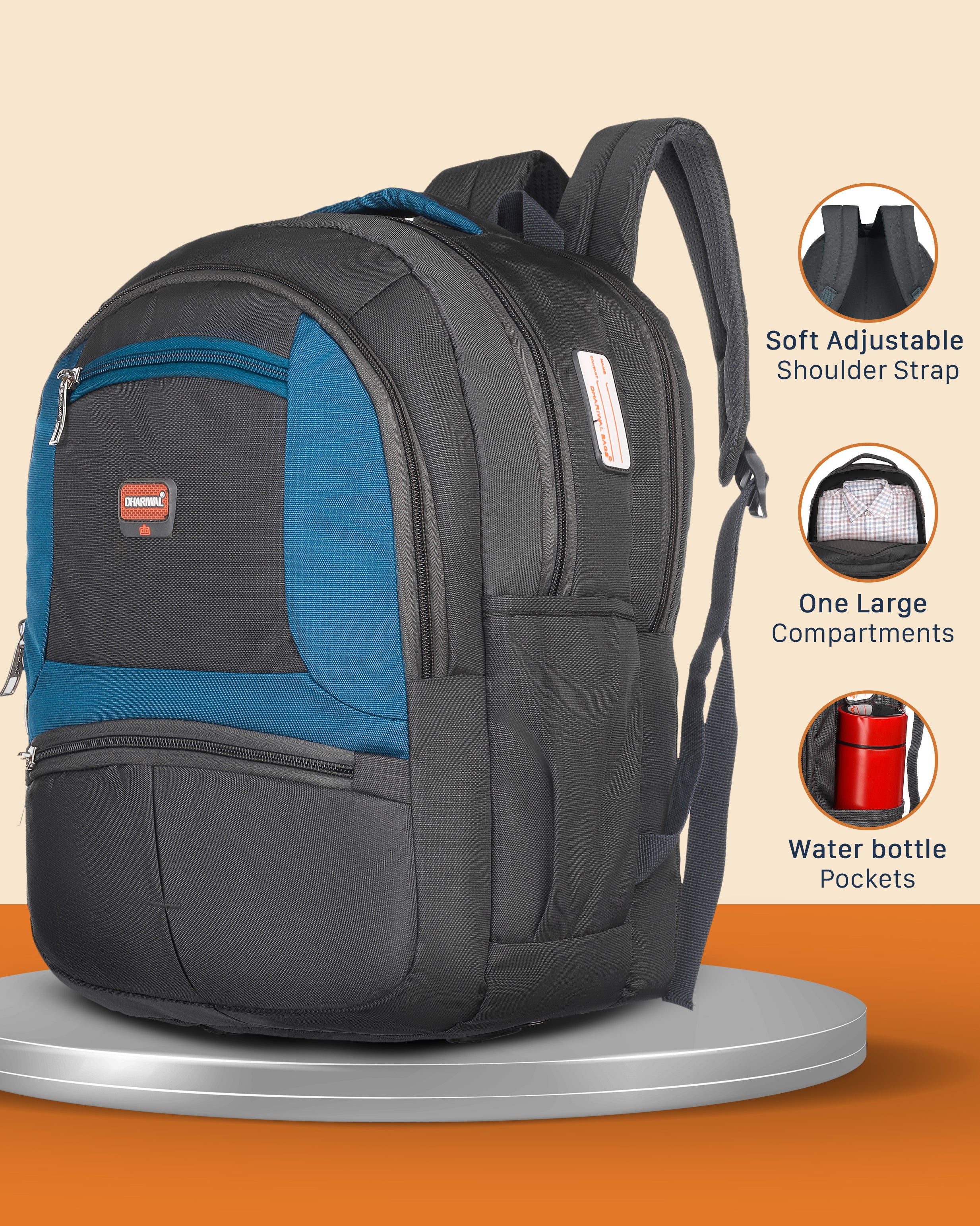 Dhariwal 36 L BP-110 Unisex Backpack | Strong & Lightweight | Laptop compartment