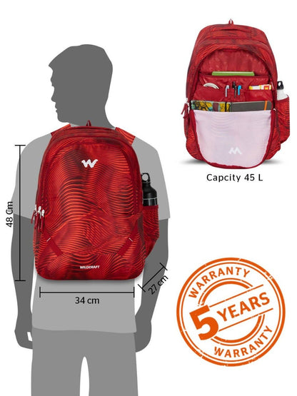 Wildcraft Bravo 45L Backpack with Rain Cover (12956)