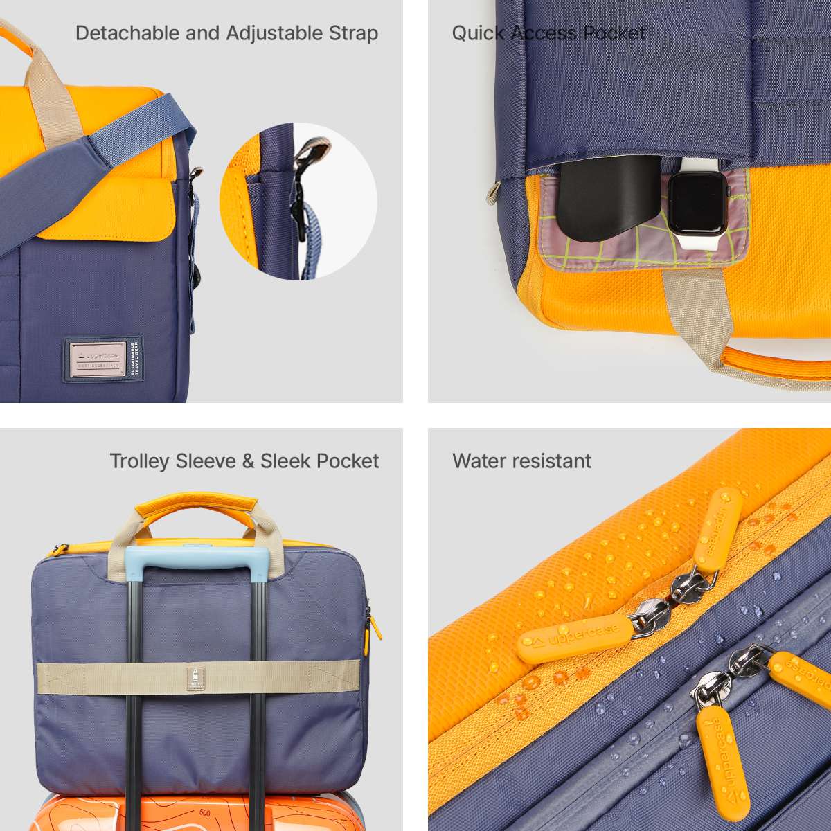 uppercase 14L Omega 03 Professional Laptop Messenger Bag | up to 15.6''| 3x More Water Resistant