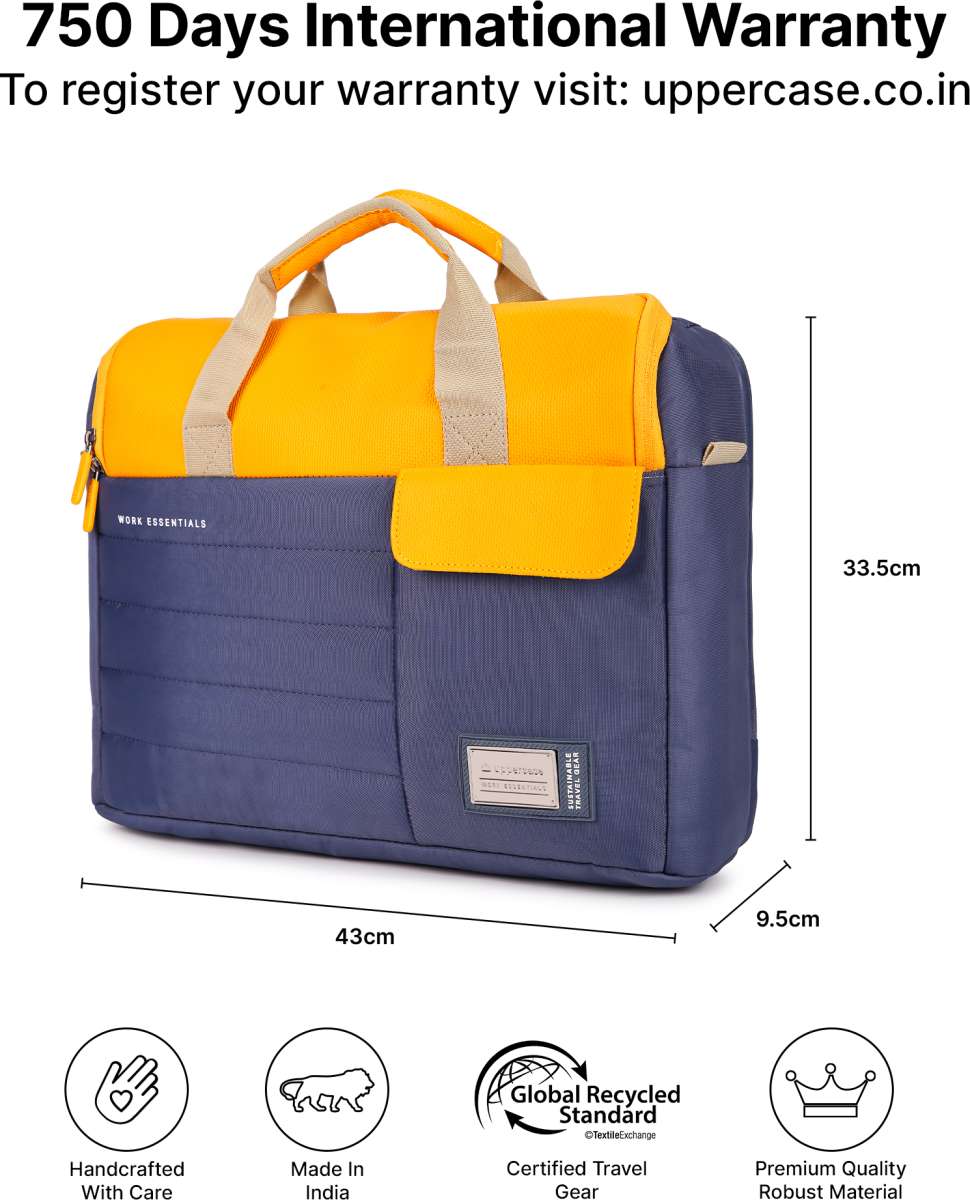 uppercase 14L Omega 03 Professional Laptop Messenger Bag | up to 15.6''| 3x More Water Resistant