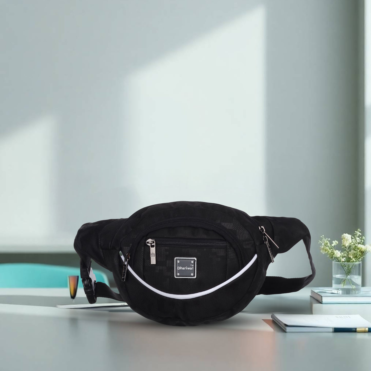 धारीवाल वेस्ट पैक ट्रैवल हैंडी हाइकिंग जिप पाउच डॉक्यूमेंट मनी फोन बेल्ट स्पोर्ट बैग बम बैग पुरुषों और महिलाओं के लिए पॉलिएस्टर WP-1202