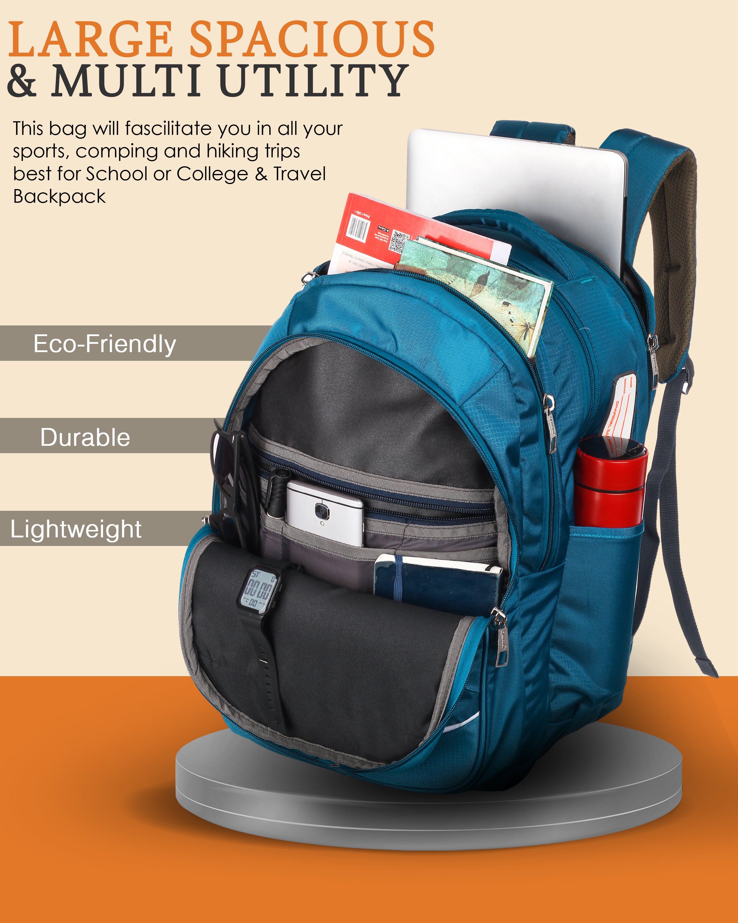 Dhariwal 42L Travel/School/College/Office/Running Staff Bag For Men & Women  BP-213