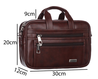 Foam File Messenger Bag 16 Inch Brown Faux Leather Office Bag | Laptop Bag for Men EB-613