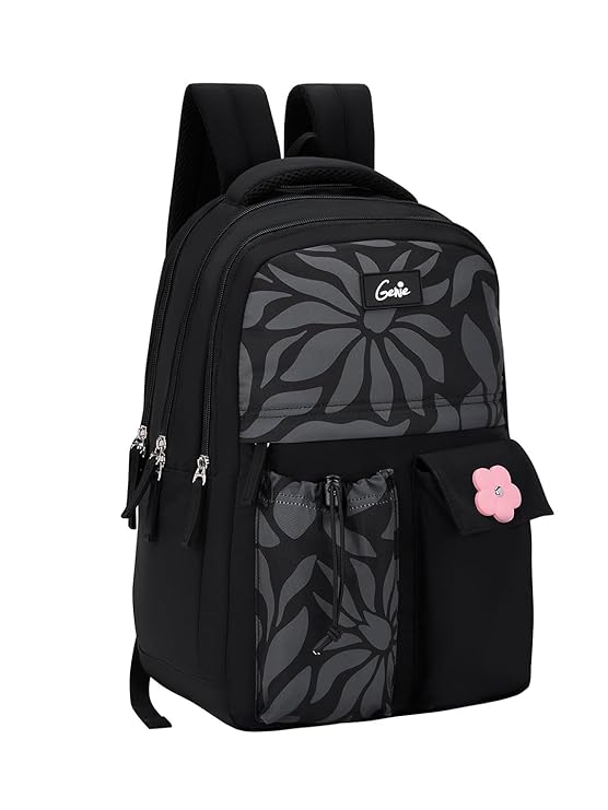 Genie Poetry School Backpack For Girls |17 Inch 27 L - Black