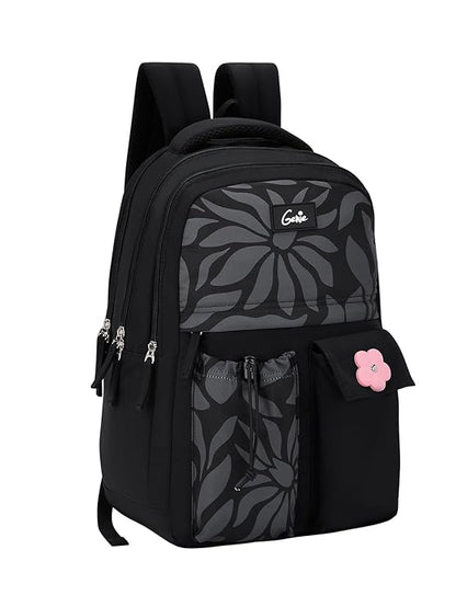 Genie Poetry School Backpack For Girls |17 Inch 27 L - Black